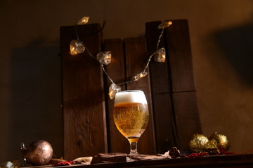 Christmas beer glass bar holiday