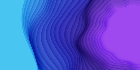 Wall Mural - vector 3d abstract background with paper cut shapes. colorful carving art. paper craft landscape wit