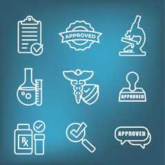 Wall Mural - Drug Testing and Safety Icon Set Vector Graphic with Rounded Edges