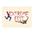 Concept for Extreme Climbing Festival, with the image of rock climbers. Vector illustration