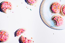Pink Iced Cookies With Sprinkles