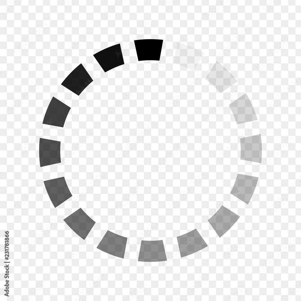 Round download sign on transparent background. Load icon. Data loading ...