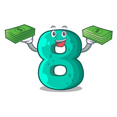 Poster - With money number eight made with cartoon shaped