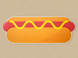 Poster - Hotdog unhealthy fast food icon