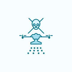 Canvas Print - drone with chemical elements  field outline icon