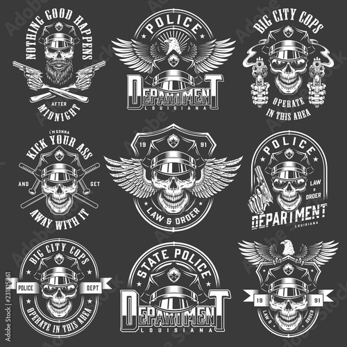 Vintage policeman logos collection