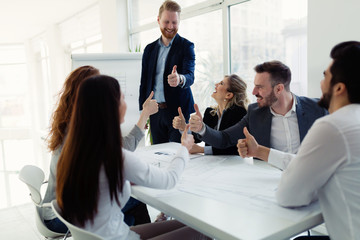 Group of architects working on business meeting