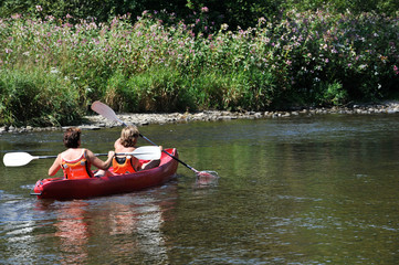 Canvas Print - La Roche en Ardenne ourthe Wallonie Belgique kayak vacances loisirs