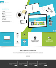 Wall Mural - website template designs. modern flat design vector illustration concepts of web page design for web