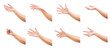 Leinwandbild Motiv Set of man hands isolated on white background