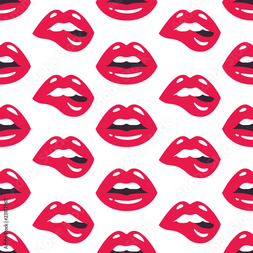 Dekoracja na wymiar  wzor-ust-wektor-wzor-z-czerwone-usta-sexy-kobiety-na-bialym-tle
