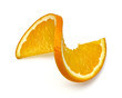 Orange slice twist isolated on white background including clipping path