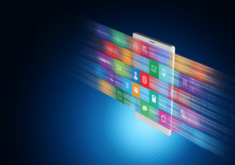 Wall Mural - internet multimedia on smart phone