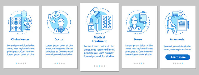Wall Mural - medicine and healthcare onboarding mobile app page screen with l