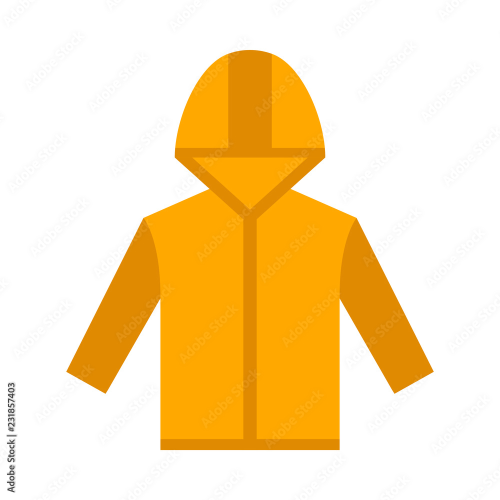 Raincoat flat icon on isolated white transparent background. Stock ...