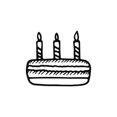 Sticker - cake icon. isolated object vector silhouette