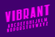 Vibrant alphabet. Pink shades artistic font. Isolated english alphabet.