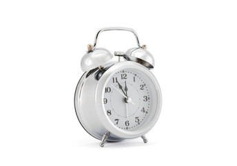 Old style alarm clock with clipping path on white background