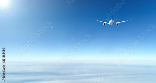 Leinwand Poster  旅客機・飛行機・青空