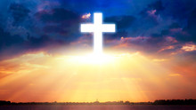  Bright Cross Over Clouds . Church . Religion Background . Paradise Heaven . Light In Sky . Cosmic Healing Energy .  Light At The End Of A Tunnel  .  Journey Of The Soul  . God's Cross  