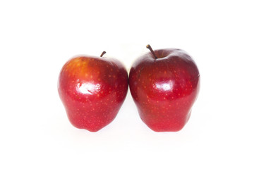 Red apple isolated on white background.