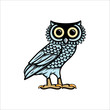 Owl illustration logo vector, owl of athena vector