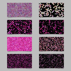 Sticker - geometrical card background set - vector template designs with diagonal pink square pattern