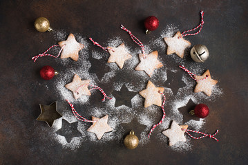 Canvas Print - Christmas background with cookies