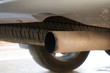 Close up of exhaust pipe, pickup truck