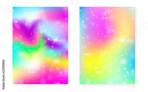 Magic Background With Princess Rainbow Gradient Kawaii