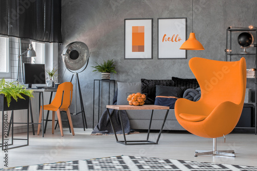 orange chairs for living room