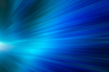 Abstract Blue Tone Of High Speed Moving Light.