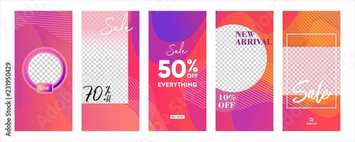 Set Of Instagram Stories Sale Banner Background Instagram Template Photo Can Be Use For Landing Page Website Mobile App Poster Flyer Coupon Gift Card Smartphone Template Web Design Buy This Stock