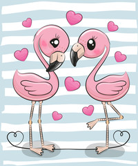 Plakat obraz flamingo zabawa dzieci