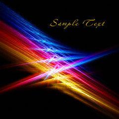 Poster - Abstract bright sparkling fractal line on black