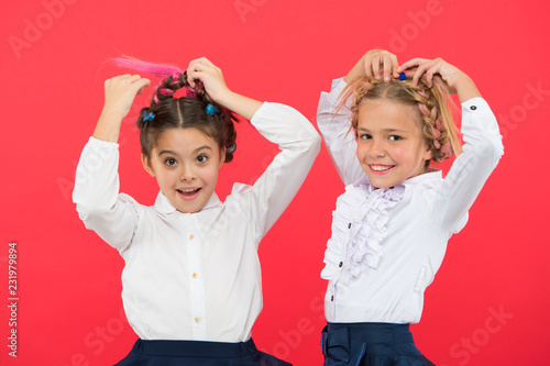 Keep Hair Braided For Tidy Look Kids Pupils Play With Long