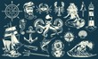 Vintage maritime and nautical elements collection