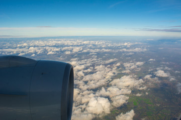 Horizontal View of the Landscape Viewed From an Airplane