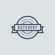 Butchery shop logo design illustration