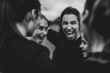 Sticker - Excited girls on the football field