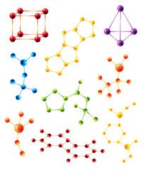 Vector molecule structure model sign, Molecules in chemistry science for laboratory ideas concept