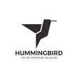 Geometric hummingbird logo