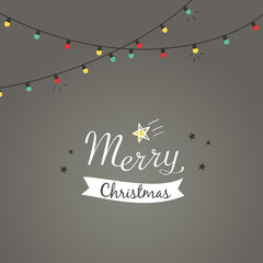 Wall Mural - christmas colorful light garland illustration
