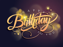 Happy Birthday Greeting Card With Lettering Design