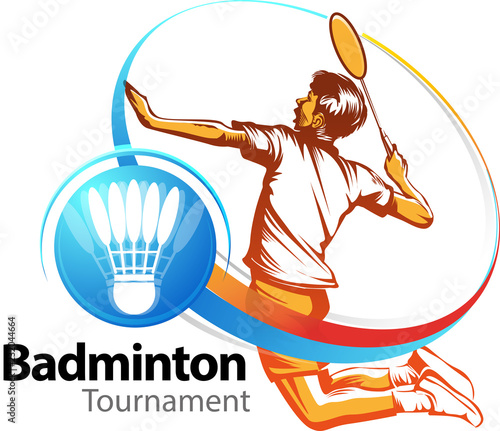 Dekoracja na wymiar  ilustracja-wektorowa-gracze-badmintona-w-akcji-jako-symbol-lub-ikona-turniej-badmintona