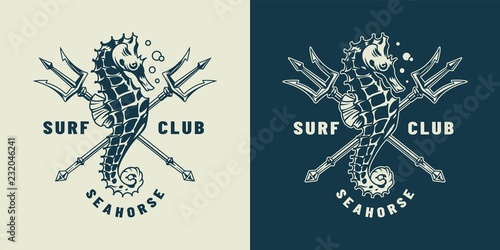 Vintage monochrome nautical logo