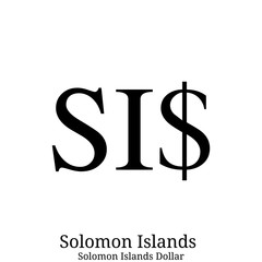 Wall Mural - Black  Solomon Islands Dollar currency symbol isolated on white background