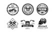 © topvectors - Motorcycle club logo set, retro badges for biker club, auto parts store, repair service vector Illustration on a white background