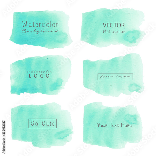 Mint Watercolor Background Pastel Watercolor Logo Vector