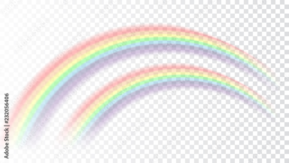 Rainbow icon. Shape arch realistic isolated on white transparent ...